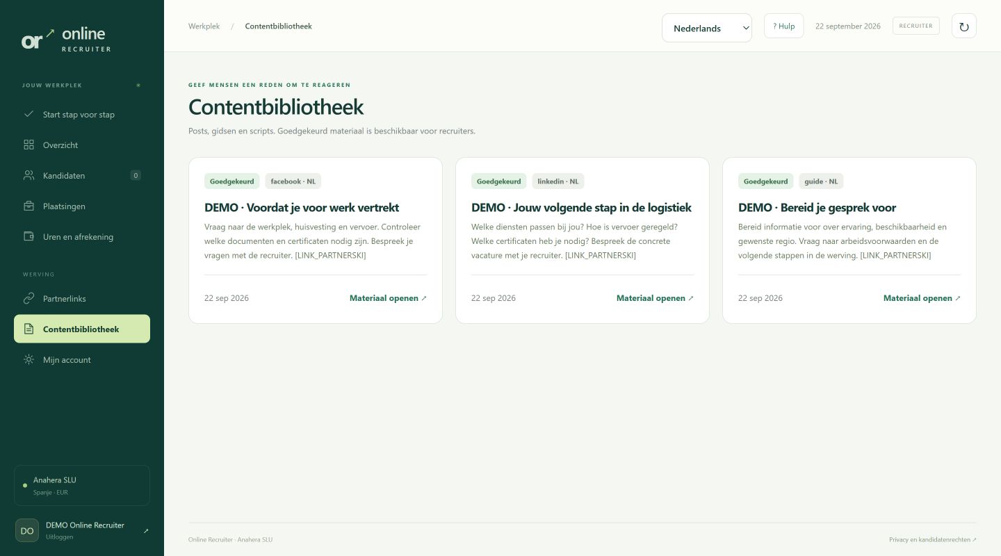 Marketingcontent voor recruiters